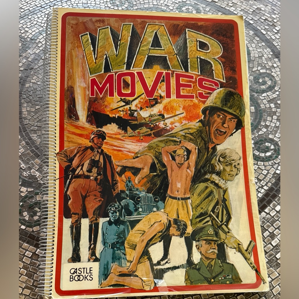 1974 War Movies Large Book Castle Books Spiral Bound 17x12 Fathers Day